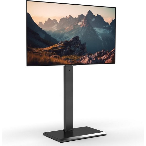 FITUEYES TV-Ständer ±30° schwenkbar, höhenverstellbar, 32-75 Zoll, (bis 75 Zoll, Metallbodenplatte, mit Kabelmanagement)