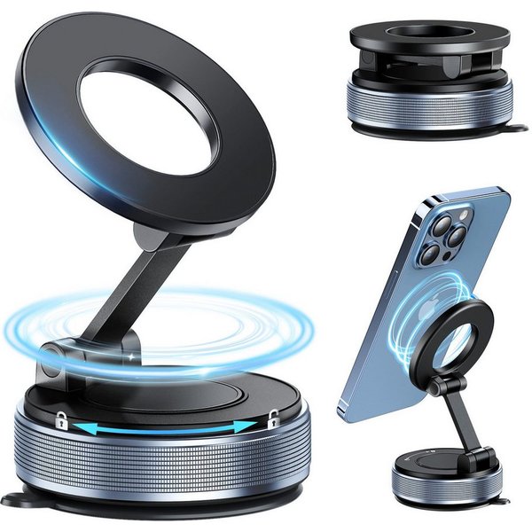 ibettertec Smartphone-Halterung Autotelefonhalterung Handyhalterung Auto, (360° verstellbare magnetische Vakuum-Handyhalterung, kompatibel mit iPhone 17 Pro Max