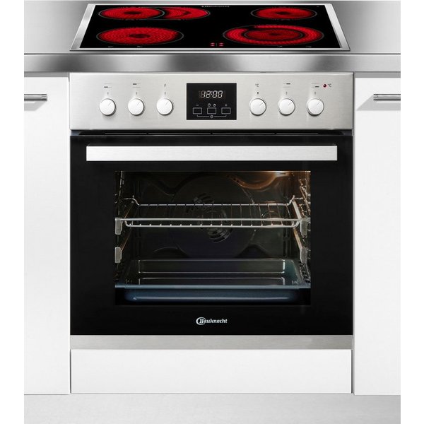 BAUKNECHT Elektro-Herd-Set Heko Lambada, mit 2-fach-Teleskopauszug, Hydrolyse, PowerHeißluft – Kochen, Backen und Braten ganz ohne Vorheizen