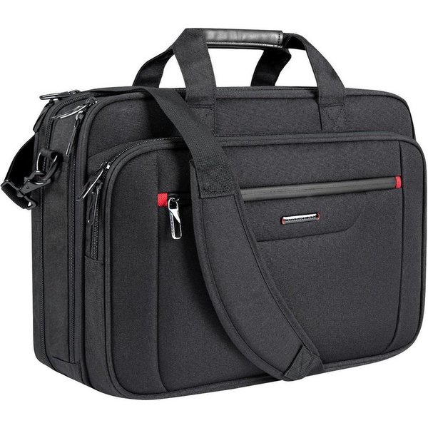 LuxusKollektion Laptoptasche Laptoptasche 17,3 Zoll wasserabweisend erweiterbar Schwarz