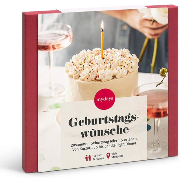 mydays Erlebnisgutschein Geschenkbox Geburtstagswünsche, Die wertvollste Ueberraschung zum Geburtstag ist ein gemeinsames Erle…