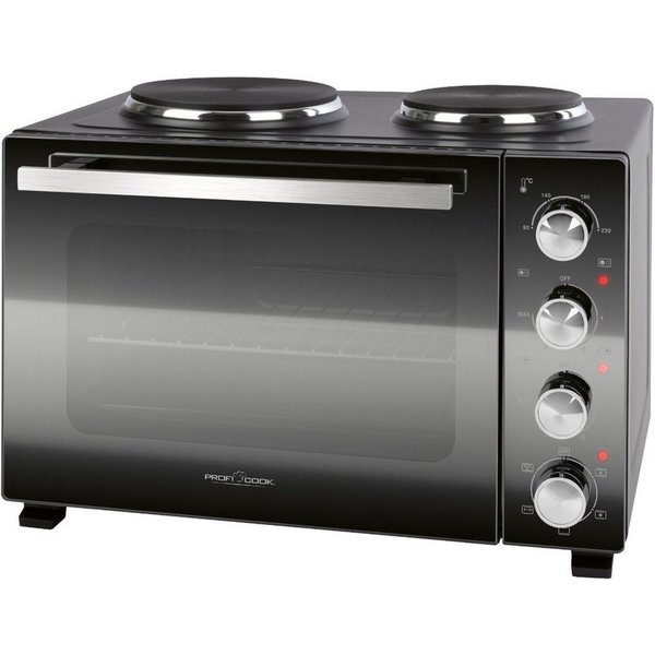 ProfiCook Minibackofen PC-KK 1302, Minibackofen mit Kochplatten, 32L, 3200 Watt