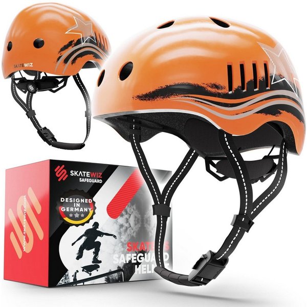 SKATEWIZ Fahrradhelm Kinder ab 6 Jahre Helm Kinder Mädchen & Jungen Skaterhelm, Helm Kinder viele Farben für Fahrrad Skateboard und Inline Skates