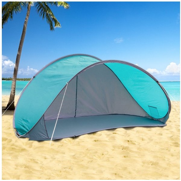 Haushalt International Strandmuschel XL-Pop-Up-Strandmuschel UV-Schutz 50+ selbstaufstellend - Tragetasche, Personen: 3
