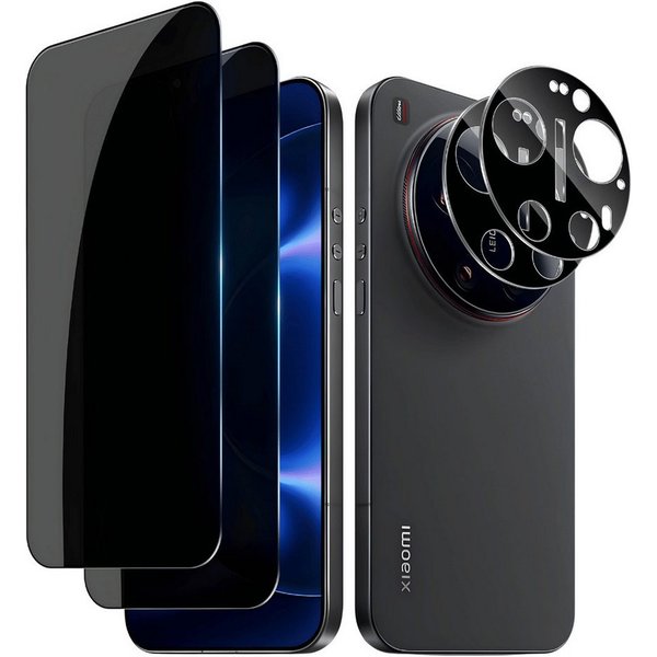 SmartUP Displayschutzglas 2X Schutzglas für Xiaomi 17 Ultra Blickschutz Display Kamera Screen 9H für Xiaomi 17 Ultra, 4 Stück, Anti-Spy, Blickschutz, Privacy