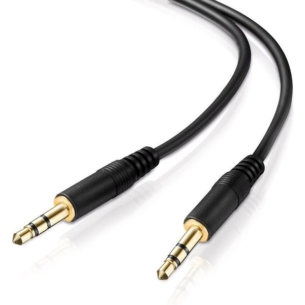 adaptare adaptare 1 m Stereo-Aux-Kabel 2-mal 3,5-mm-Stecker Klinke vergoldet Audio-Kabel