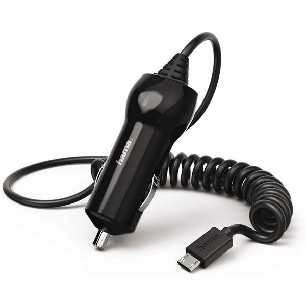 Hama KFZ Schnell-Ladekabel Micro-USB Spiral-Kabel Smartphone-Ladegerät (Lade-Adapter Auto Ladegerät Schnellladung Spiralkabel Ladekabel)