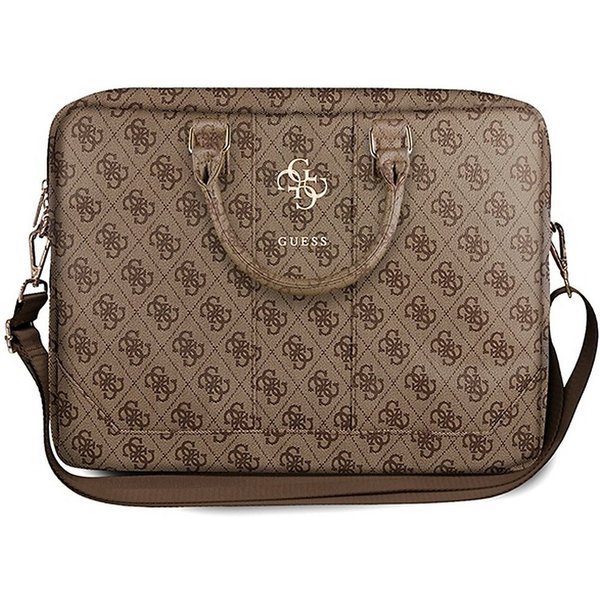 Guess Laptoptasche Businesstasche Notebooktasche Umhängetasche (Spar-Set, 1-tlg., 39 x 30 x 5 cm elegant), Kofferriemen, Saffiano-Optik, 4G-Logo, Schulterriemen