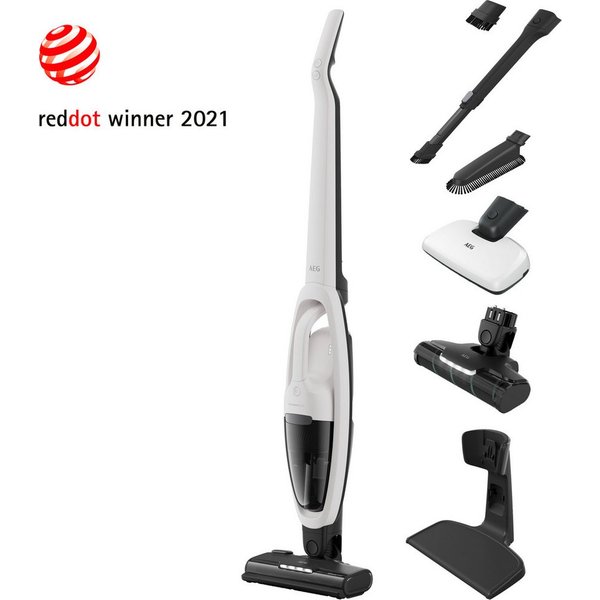 AEG Akku-Hand-und Stielstaubsauger HYGIENIC 5000 AKKU-STAUBSAUGER (AS52H212XN), 0 W, beutellos, 2in1, leise 79 dB(A), 58 % Recyclingmaterial, bis zu 50 Min. Lau