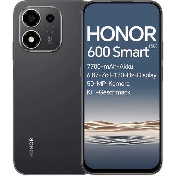 Honor HONOR 600 Smart 5G Smartphone 7700mAh Akku 45W SuperCharge AI-Taste Smartphone (256 GB Speicherplatz)