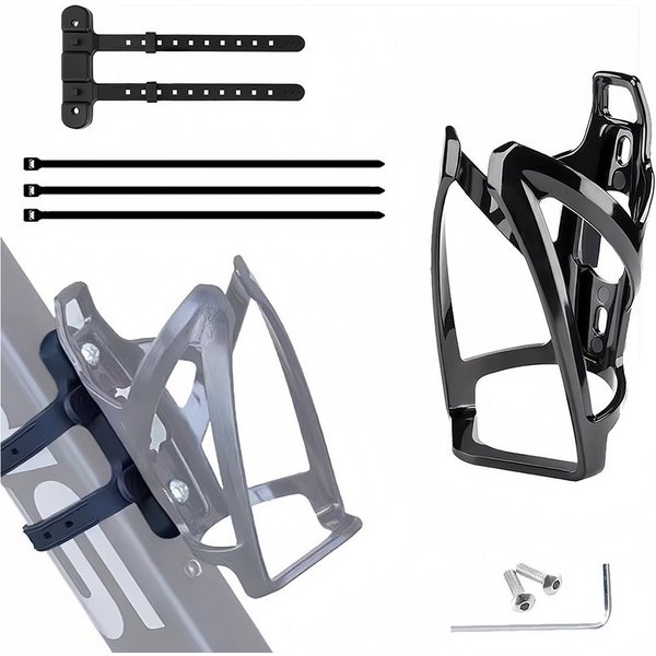 AFKSMILE Fahrrad-Flaschenhalter Flaschenhalter Fahrrad, Leichte Langlebige PC Wasserflaschenhalter, Getränkehalter, inklusive Gurte für Rohre mit Durchmesser bi
