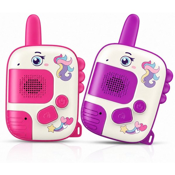 Wootoy Walkie Talkie Kinder-Walkie-Talkies 2er Set mit Trageschlaufen Funkgerät Spielzeug, (einfacher Push-to-Talk-Bedienung für Kinder ab 3 Jahren, 2-St., Klar