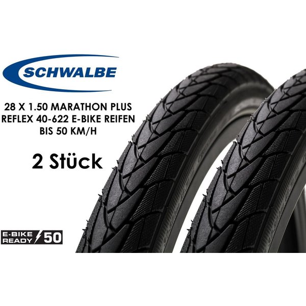Schwalbe Fahrradreifen 2 Stück 28 Zoll Schwalbe Marathon Plus Reifen Mantel Decke 40-622, (2-tlg)