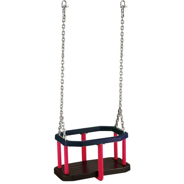 Loggyland Babyschaukel Baby-Schaukel Kleinkindschaukel Kinderschaukel Gummi Schaukelsitz, aluminiumverstärkt, mit verzinkten 3m Ketten und Schäkeln, montiert
