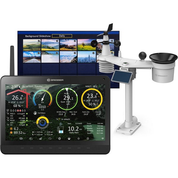 BRESSER BRESSER MeteoChamp 9-in-1-WLAN-Wetterstation mit digitalem Bilderrahm… Wetterstation