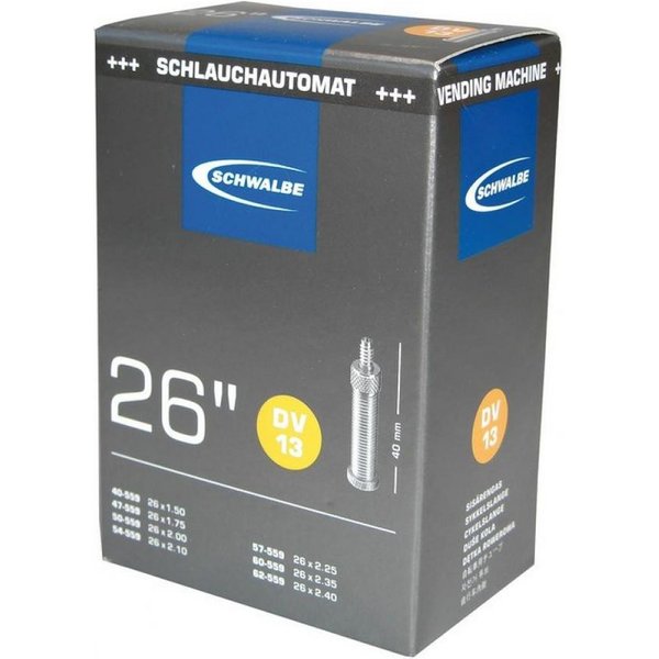 Schwalbe Fahrradschlauch Schwalbe Schlauch DV13 in Folie 26x1.50-2.50Z 40/62-559 DV 40mm