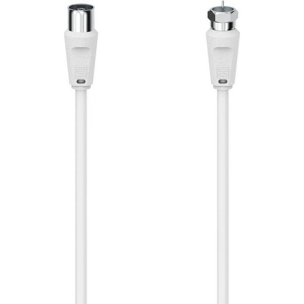 Hama SAT-Anschlusskabel, F-Stecker - Koax-Kupplung 1,5m und 3m 90 dB, Weiß SAT-Kabel, F-Stecker, (300 cm)