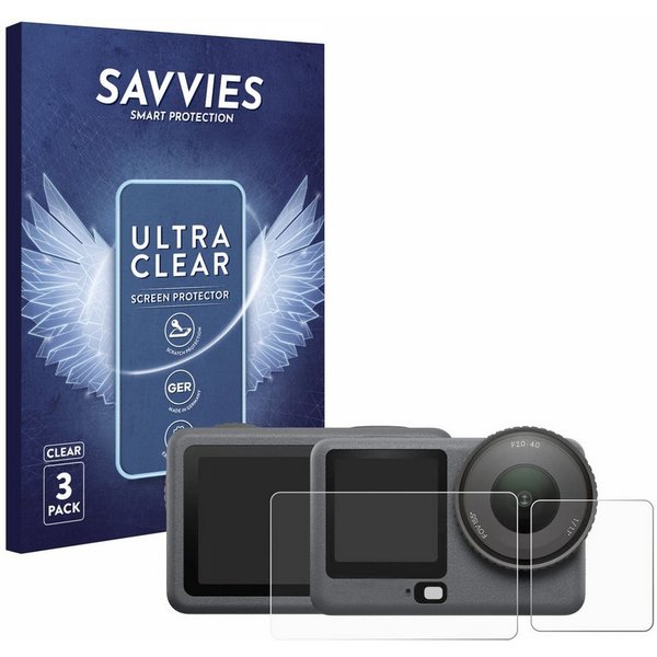 Savvies Displayschutzfolie Schutzfolie für DJI Osmo Action 6, 6 Stück, Displayschutz Schutz Folie Klar Transparent