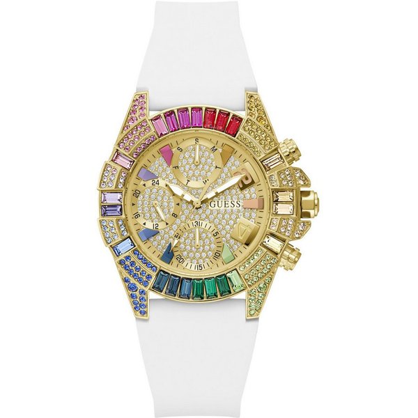 Guess Multifunktionsuhr TRUE GW1047L2, Quarzuhr, Armbanduhr, Damenuhr, Silikonarmband, analog, Wochentag, Tag