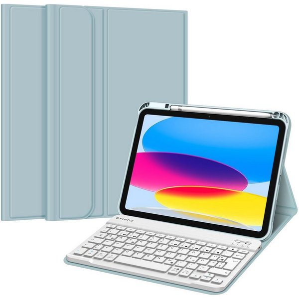 Fintie für iPad 11. Generation 11" 2025(A16), iPad 10. Generation 2022 10.9" Apple-Tastatur (Case mit Pencil Halter, magnetisch Abnehmbarer Tastatur(QWERTZ Layo