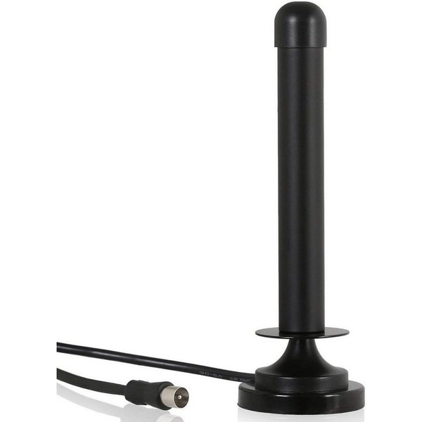 Wicked Chili DVB-T2 Antenne für HD TV Receiver, Freenet TV, 3m Innenantenne (DVB-T, DVB-T2, für Innenbereich, DVBT), Mit Magnetfuß, Kabellänge: ca. 3 m, Verstär