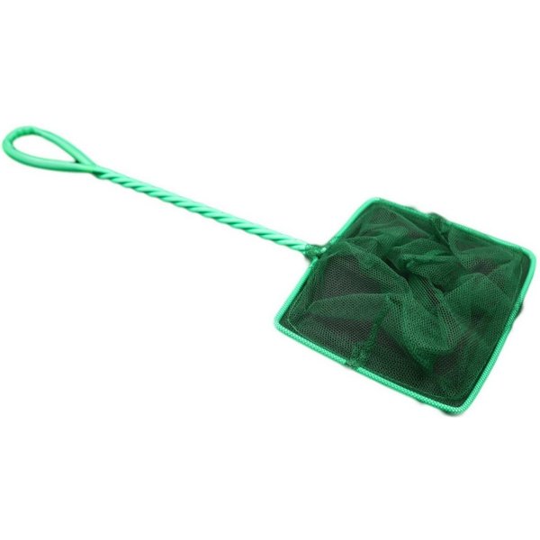 Osaga Kescher Aquarienkescher Fischfangnetz in Grün 20 x18 cm / Stiel: 30 cm