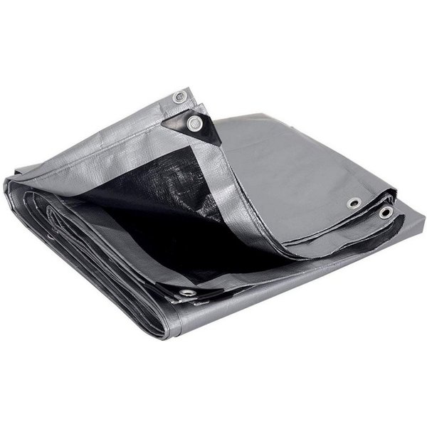 Woltu Pool-Abdeckplane (1-St), 180g/m² PE Gewebeplane mit Ösen grau