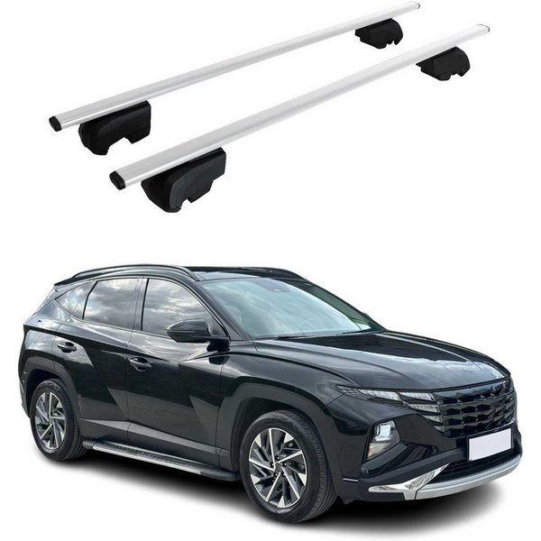 OMAC Dachträger Grundträger für Hyundai Tucson 2020-2025 Metall Silber ABE 2x