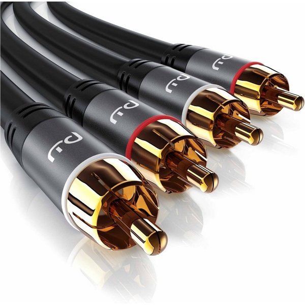 Primewire Subwoofer-Cinch Audio-Kabel mehrfach geschirmt - 7,5m Audio-Kabel, Cinch, RCA (750 cm), für Subwoofer, Verstärker, AV-Receiver, satter und präziser Ba