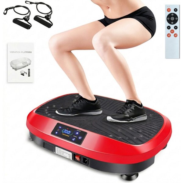 kehot Vibrationsplatte Ganzkörper, 3D Fitnessgeräte mit 2 Bändern & Fernbedienung, 200 W, 120 Intensitätsstufen, (Set, mit Trainingsbandern), Schwingung Modus, 