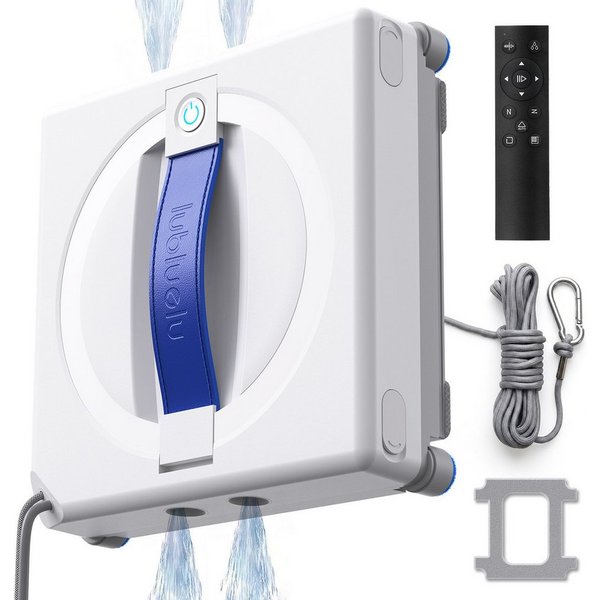lubluelu Fensterputzroboter W100 Fensterputzroboter mit Sprühfunktion Glasreinigungsroboter 7kpa, Fernbedienung, Automatischer Glasreiniger mit Sicherheitsseil