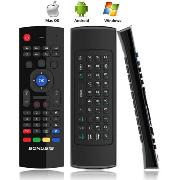 Bolwins Q97C AirMaus 2.4G Tastatur Maus IR Fernbedienung f Android Mac Windows Tastatur (6-Achsen Gyrosensor IR-Lernfunktion Plug & Play)