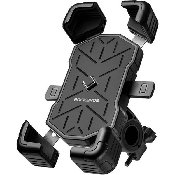 ROCKBROS Handy-Halterung Universal Lenker 4 Haltepunkte, (bis 7 Zoll, Smartphone Lenker Fahrrad Halterung Handy Halter für Motorrad)