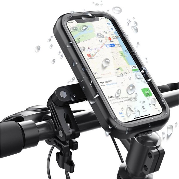Mutig Handy-Halterung wasserdichte Motorrad Telefon Halterung Fahrrad Telefonhalterung, (bis 6.8 Zoll, 360° Drehbarer Handyhalter Universal-Lenkerinstallation, 