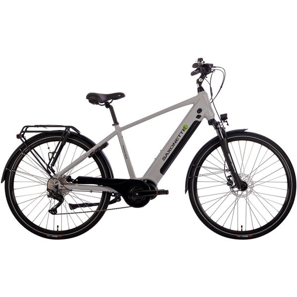 SAXONETTE E-Bike Trekkingrad Premium Sport (Diamant), 10 Gang, Kettenschaltung, Mittelmotor, 522 Wh, Pedelec, Elektrofahrrad für Herren