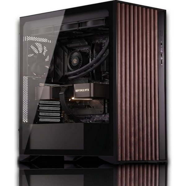 AurumPC Black Wood R7 7800X3D mit RX9070XT 16GB und 32GB DDR5 RAM Gaming-PC (AMD Ryzen 7 7800X3D, Radeon RX 9070 XT, 32 GB RAM, 1000 GB SSD, Wasserkühlung, Wind