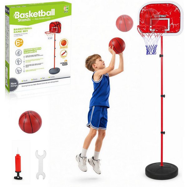 BlingBin Basketballkorb 83-180cm Basketballständer Kinder mit Ball & Pumpe, Indoor/Outdoor (1er Set, 1-St., 1 Stück), Höhenverstellbar Basketball Hoop für Junge