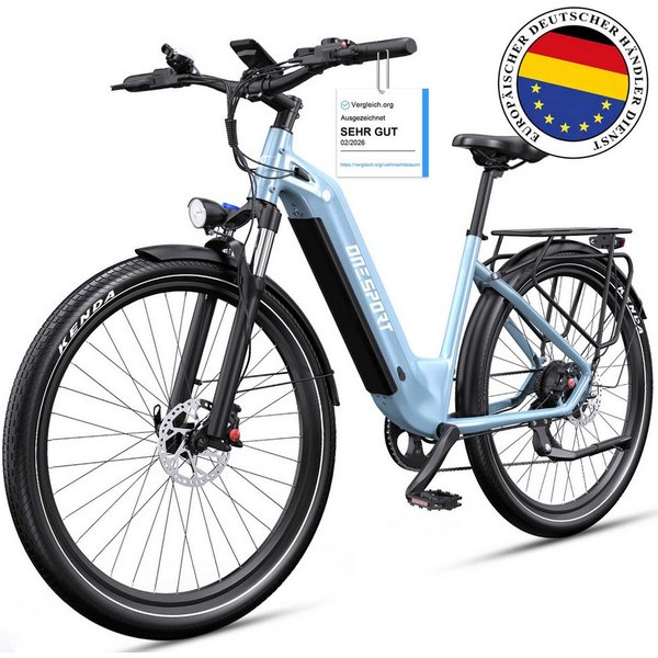 Vankel E-Bike Cityrad e bike für herren 28 zoll 18.2AH 36V 655WH damen 120km E-MBT, SHIMANO, Kettenschaltung, Heckmotor, 655,2 Wh, e bike für damen herren 28 zo