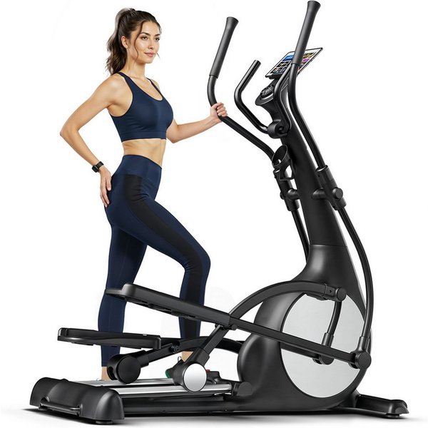 Sportstech Crosstrainer sCross, Transportrollen, motorisiert Magnetbremssystem, 32 Widerstandsstufen