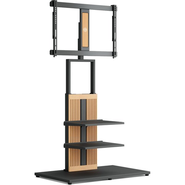 FITUEYES TV-Ständer aus Holz, mit höhenverstellbarer Ablage, ±15° schwenkbar, 55-88 Zoll, (bis 88,00 Zoll, höhenverstellbar, mit Kabelmanagement)