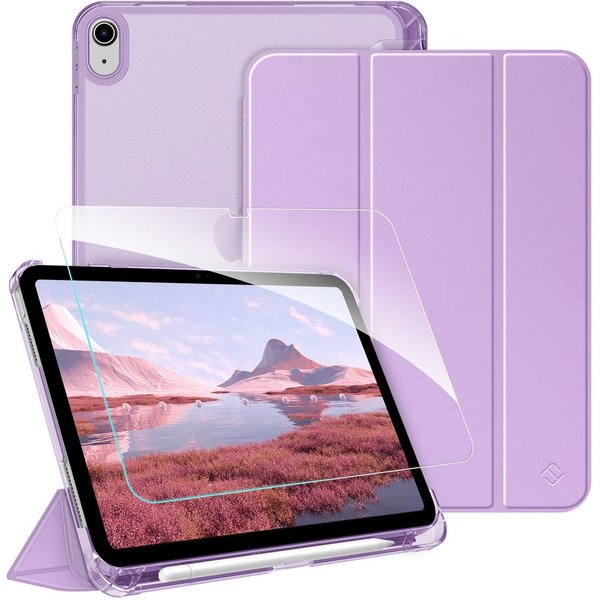 Fintie Tablet-Hülle für iPad 11 Generation 11'' 2025 (A16), iPad 10 Generation 10.9'' 2022, mit Schutzfolie, matt durchsichtige Rückseite Case mit Stifthalter