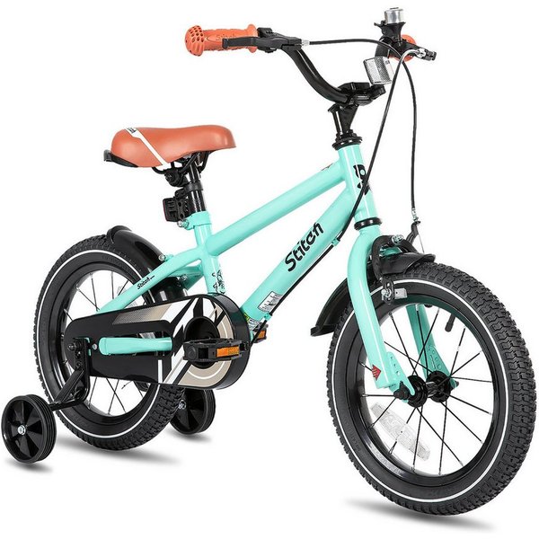 JOYSTAR Kinderfahrrad Totem 12/14/16/18/20 Zoll Kinderfahrrad für 3-13 jährige Jungen, mit Stützräder, Kotflügel, Front and rear dual brakes, Reflektorplatte