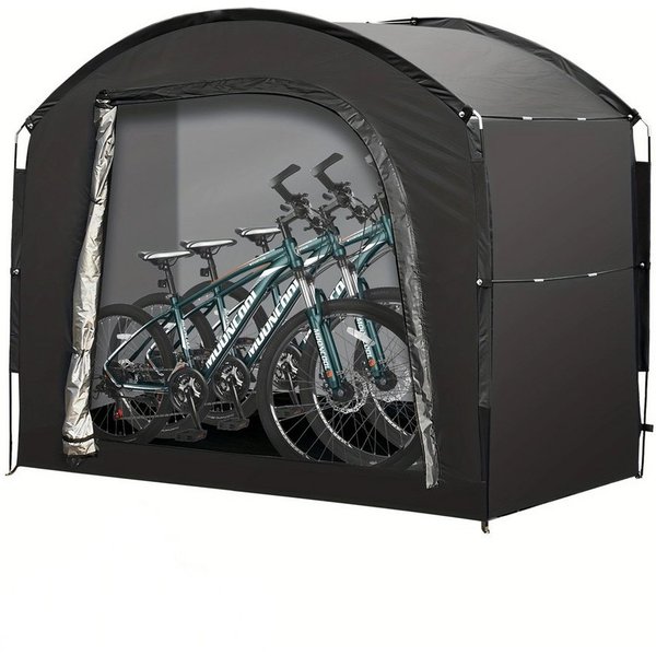 GarveeMore Gerätezelt Fahrradzelt Camping 420D Oxford Tuch Wasserdicht,220x150x185cm, UV-Beständig, Wind- und Schneefest,mit Großem Stauraum Fahrradzelt