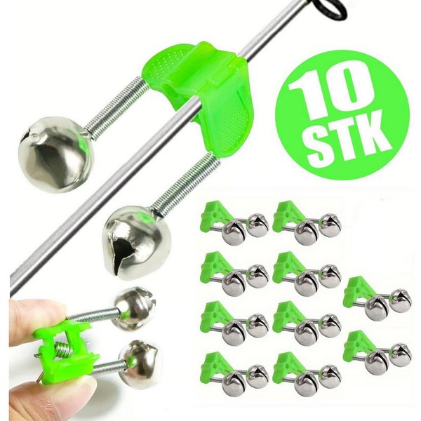 Behr Bissanzeiger Rutenclip 10x Angel Glocke mit CLIP Doppel Angelglöckchen Glocke Aalglocke, (10-St)