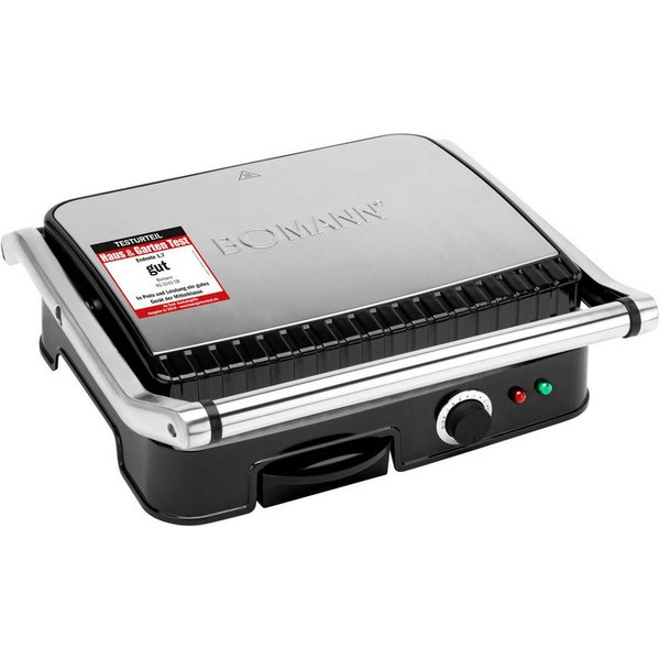 BOMANN Kontaktgrill KG 2242 CB, Kontaktgrill, beidseitiges Grillen, 2000W