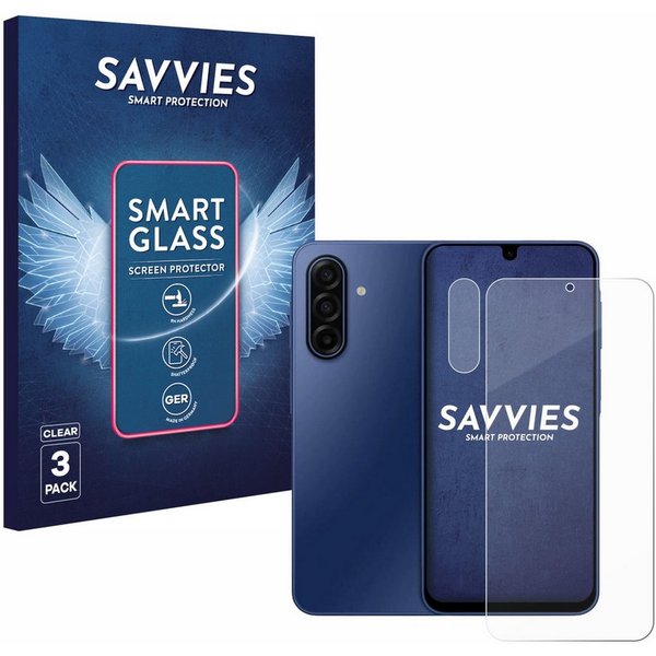 Savvies Displayschutzglas Schutzglas Panzer für Samsung Galaxy A17 5G (Display+Kamera), 3 Stück, Schutzfolie Display Schutz Glas Folie klar