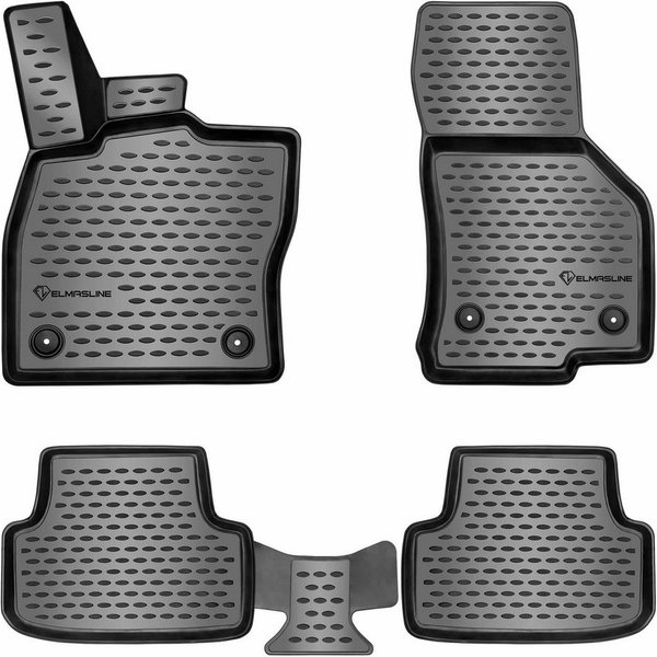 ELMASLINE Auto-Fußmatten für VW GOLF 7 2012-2019 [VII] - 3D Gummimatten - Geruchlos, für VW Golf - Extra hoher Rand für mehr Schutz