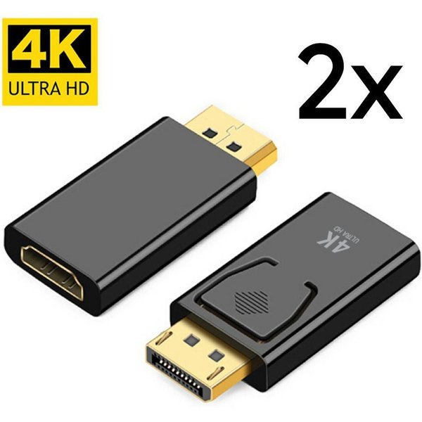 TradeNation DisplayPort Stecker auf HDMI Buchse DP auf HDMI Adapter Konverter 4K Audio-Adapter DisplayPort zu HDMI, 4k@30Hz