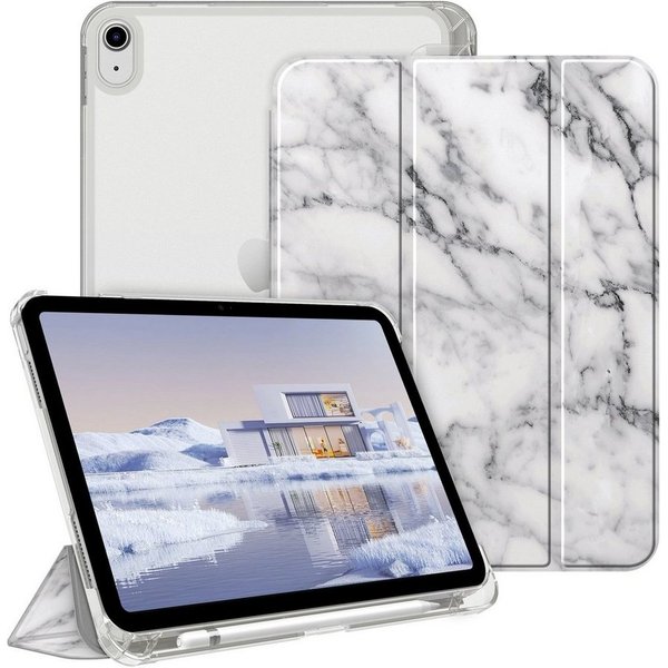 Fintie Tablet-Hülle für iPad 11 Generation 11‘’ 2025 (A16), iPad 10 Generation 10.9'' 2022, ultradünn, mit Stifthalter, transparenter Rückseite, Auto Schlaf/Wac