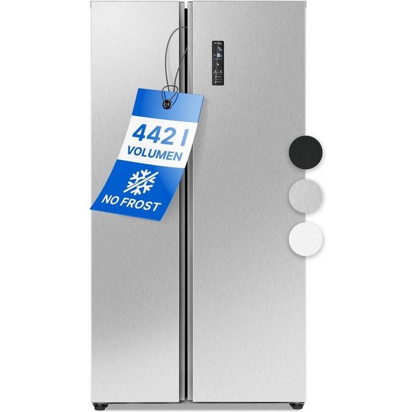 BOMANN Side-by-Side SBS 7344, 177 cm hoch, 90 cm breit, MultiAirflow-System, Total No Frost, LED Frontdisplay m. Touch Control